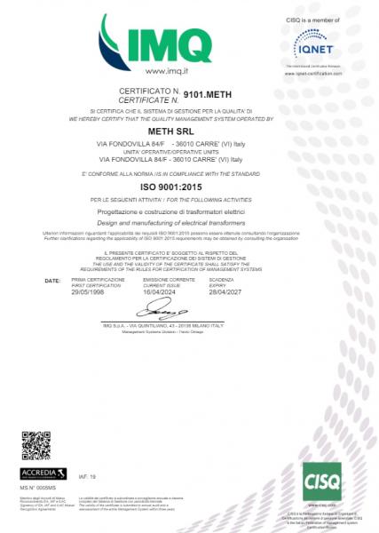 ISO 9001:2015 CERTIFICATE